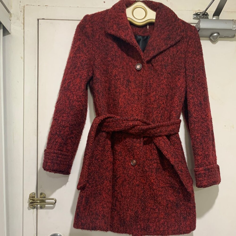 VINTAGE WOOL BLEND TAILORED FIT BELTED COATS SIZE S